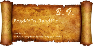 Bogdán Ignác névjegykártya