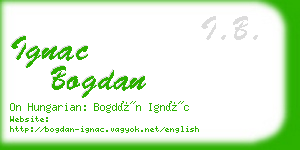 ignac bogdan business card